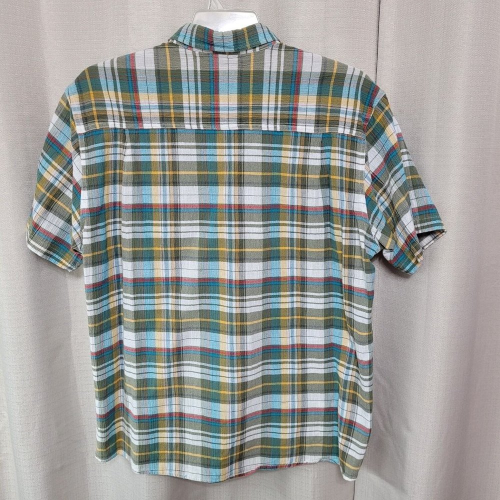 Kuhl Button Up Short Sleeve Shirt Men's Size XL Plaid 100% Organic Cotton - Picture 3 of 11
